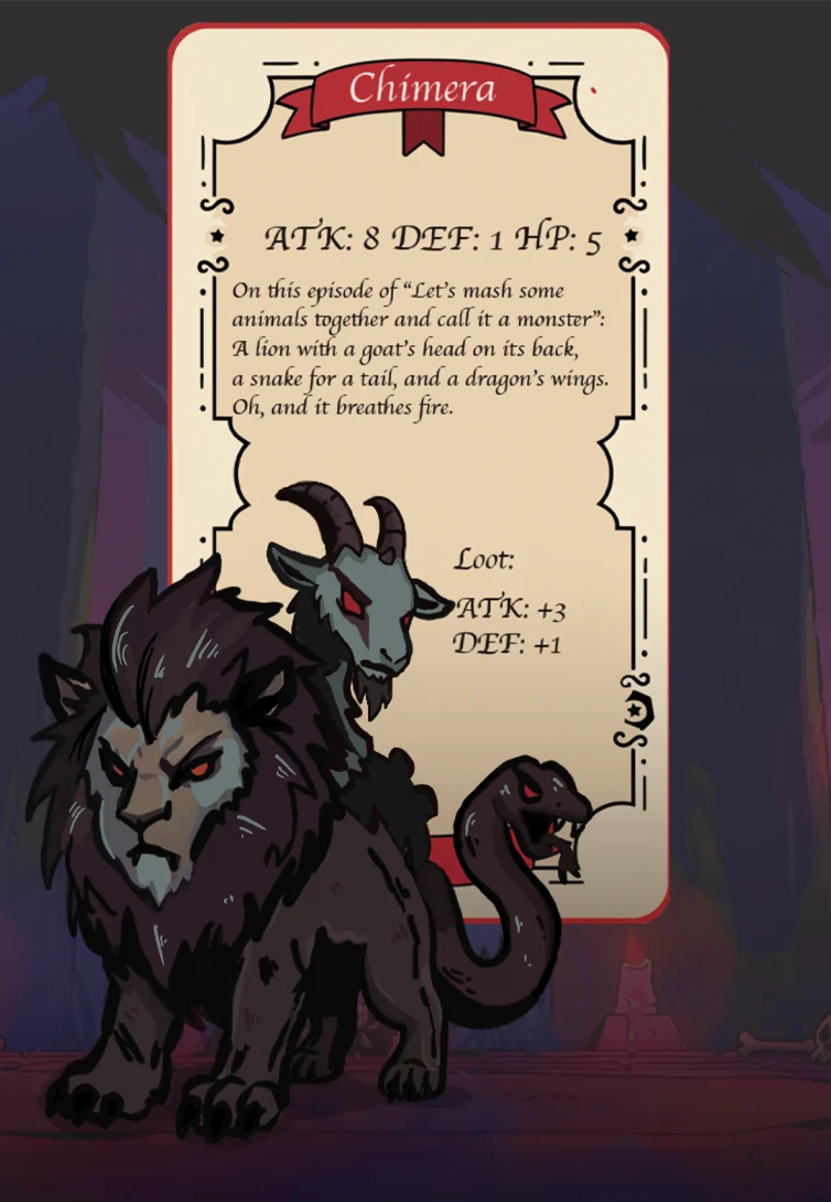 Bestiary card: Chimera