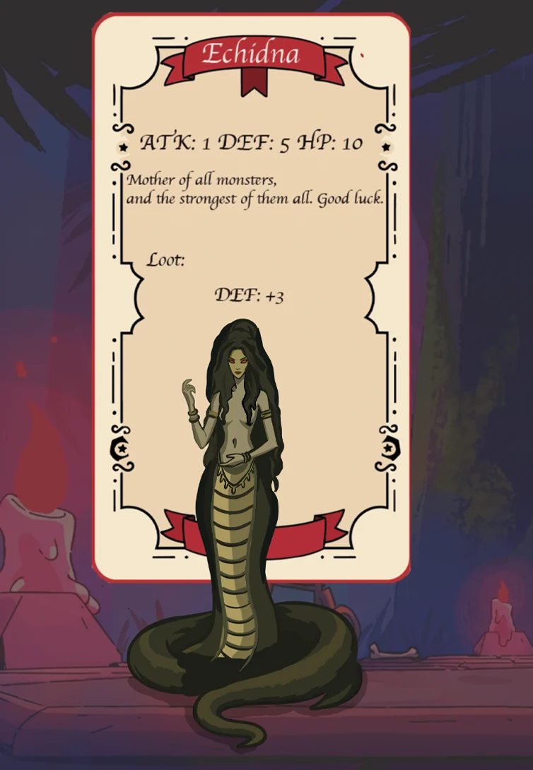 Bestiary card: Echidna