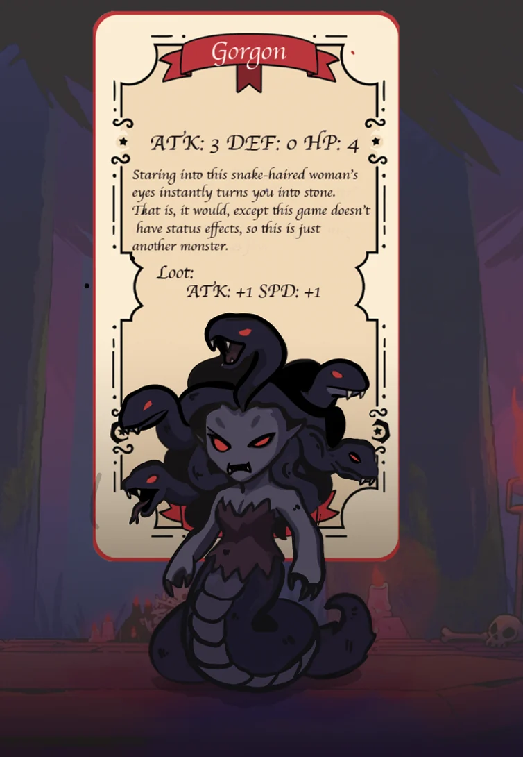 Bestiary card: Gorgon