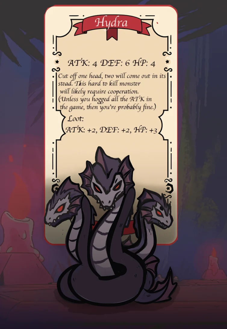 Bestiary card: Hydra
