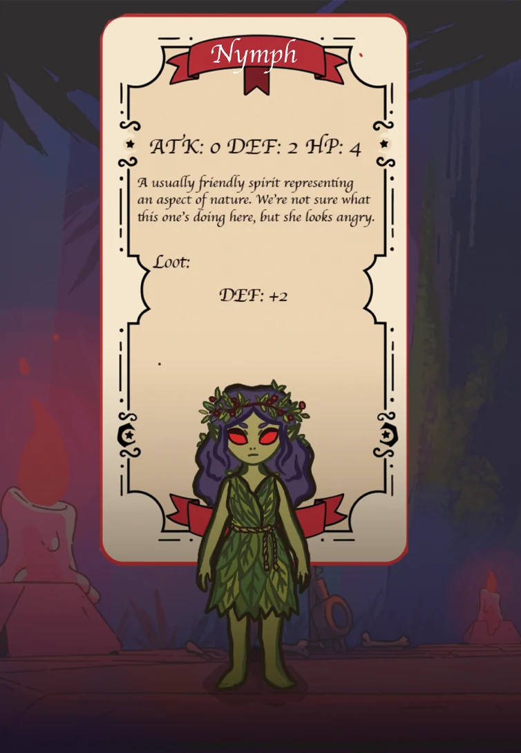 Bestiary card: Nymph